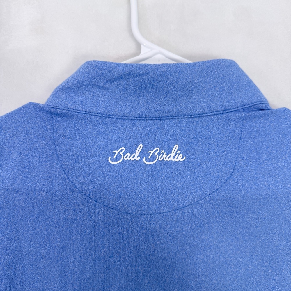 Bad Birdie 1/4 Zip Pullover Mens M Blue Performance Gray Hawk Golf Club - Picture 11 of 12